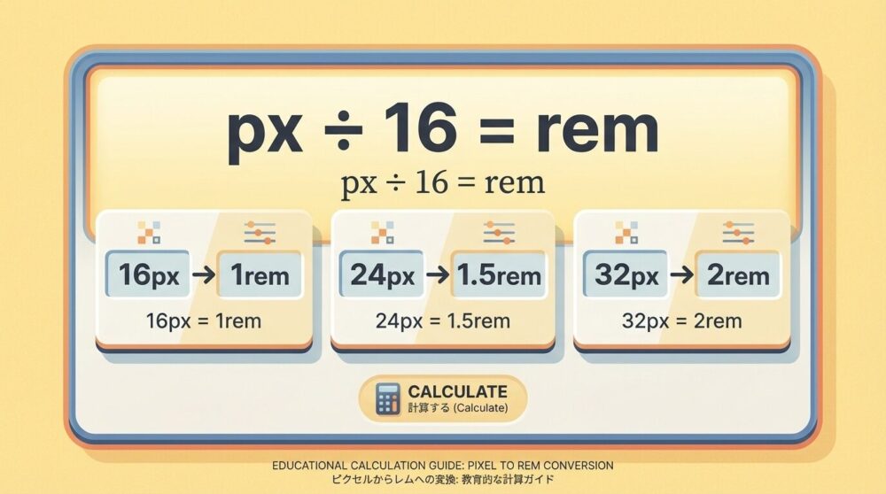 px&rarr;remへの変換方法と計算式