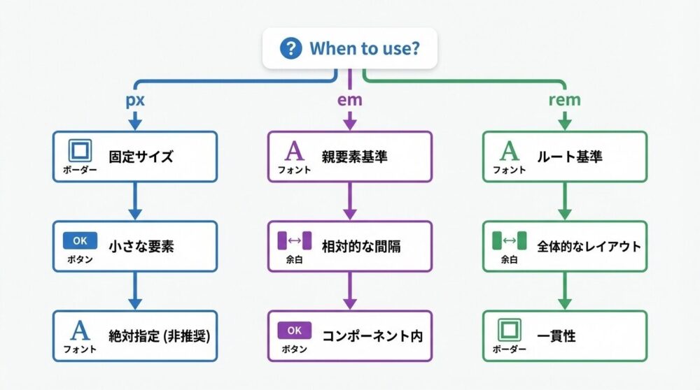 px・em・remの使い分けチェックリスト