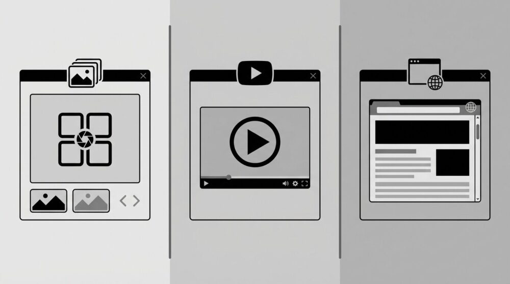 3種類のモーダル表示